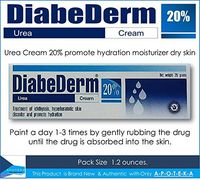 Medicated Urea Cream (Diabederm 20% x 1.2 Oz.) Best to Promote Hydration, Treat and Prevent Dry Skin and Effective for the Treatment of Ichthyosis and Hyperkeratotic Skin Disorder