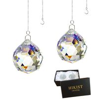 Rainbow Suncatcher Crystal Ball Prism - Window Suncatcher Feng Shui Crystal Glass Ball Pendant 40mm for Hanging Clear Pack of 2