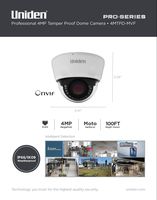 Uniden Professional 4.0-Megapixel IP Tamperproof Moto Varifocal Dome Camera 4MTPD-MVF