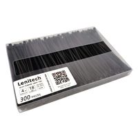 Lenitech 4 Inch 300 Pcs Black Multi-Purpose Cable Ties