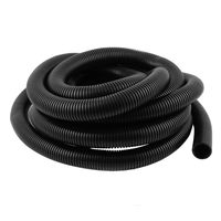 uxcell Bellows Pipe Hose Cord Protector Corrugated Tube 6.6m Long 29mm x 34.5mm Dia Black