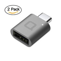 Nonda Mini portable USB Type C to USB 3.0 Adapter with Indicator LED for For MacBooks, Samsung, Chromebook, OnePlus, Pixel 3, Dell XPS and More Type-C Devices (Silver)