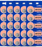 Murata CR1216 Battery 3V Lithium Coin Cell - Replaces Sony CR1216 (25 Batteries)