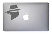 Bandit Wearing Handkerchief Vinyl Decal for MacBook, Laptop or Other Device 5 Inch (Grey)