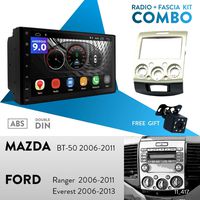 UGAR EX9 7" Android 9.0 DSP Car Stereo Radio Plus 11-417 Fascia Kit for Mazda BT-50 2006-2011 / Ford Ranger 2006-2011, Everest 2006-2013