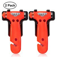 MOTORBUDDY Car Safety Hammer 2-Pack, Auto Emergency Escape Hammer with Window Breaker and Seat Belt Cutter, Striking Red Emergency Escape Tool for Car Accidents