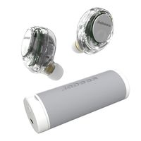 True Wireless Earbuds, Jabees Firefly Bluetooth 5.0 Fast Charging Headphones with Microphone Stereo Call and Music - Siri and GoogleVoice Assistant Transparency Mode Compatible w/iPhone 11 (White)