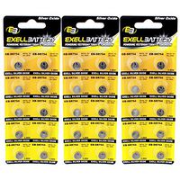 3X Exell 1.5-Volt Silver Oxide Coin Cell Battery, SR754, 10-Pack Replaces D309/393 GP93