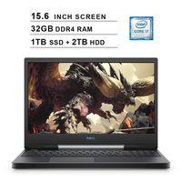 2019 Dell G5 15 5590 15.6 Inch FHD Gaming Laptop (9th Gen Intel 6-Core i7-9750H up to 4.5 GHz, 32GB RAM, 1TB SSD + 2TB HDD, NVIDIA GeForce RTX 2060, Bluetooth, WiFi, HDMI, Windows 10) (Black)