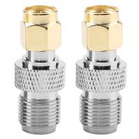 2Pcs SMA Male to F Female Adapter, RF Straight Coupling Connector for RF Applications, Antennas and Coaxial Cable