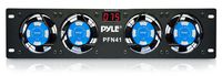 19" Rack-Mount Equipment Cooling Fans - 110V/60Hz Power, 4 Cooler Master 80mm Case Fans, Smart Cooling System, Digital LCD Temperature Display & Installation Hardware Screw Included - PylePro PFN41