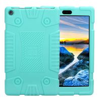 Iusun for Amazon Kindle Fire HD 8'' Tablet Case Lightweight Shockproof Drop Resistance Anti-Dust Silicone Case Cover Trifold Stand Leather Solid Protective Shell/Skin (Mint Green)