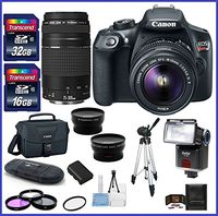 Canon EOS Rebel T6 DSLR Camera with 18-55mm Lens + Canon EF 75-300mm f/4-5.6 III Lens + 48GB SDHC Memory Card + Auto Power Flash + 58mm Telephoto & Wide Angle Lenses and more ...