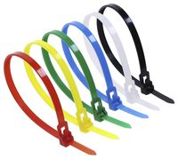 Mini Skater 8 Inch Plastic Cable Zip Ties Adjustable Self Locking Wire Ties Cable Cord Management for Indoor Outdoor Use,6 Random Color,Pack of 24
