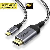 USB C to Displayport Cable, QGeeM 6ft 4K@60HZ Thunderbolt 3 to Displayport Cable Compatible with MacBook Pro 2018/2017, ipad pro 2018, Surface Book 2, Dell XPS Sumsang Galaxy S9 S10 Note 9 dex etc (Renewed)