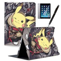 LJX 2019 iPad Air 3 Case 2017 iPad Pro 10.5 inch Case, Cartoon PU Leather Stand Flip Cover Cute Pikachu Patterns Smart Auto Sleep/Wake Shell for iPad Air 10.5" (3rd Gen) 2019/iPad Pro 10.5" 2017#A