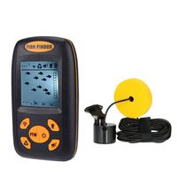 Portable Fish Finder Wired Sonar Sensor Handheld Fishfinder Depth Locator with Fish Size, Water Depth/Temperature, LCD Display 0.6M-100m Depth Range, 25ft Cable Length Fish Detector Detection
