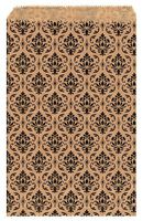 RJ Displays- 200 Pack Damask Brown Kraft Paper Bags, 4" x 6" inch for Candy, Cookies, Small Gift, Crafts, Party Favor, Cookies, Candy, Chocolate, Small Gifts, Sandwich, Jewelry Merchandise