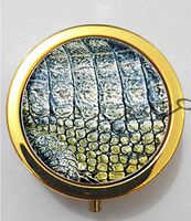 BlackKey Crocodile Texture Pattern 3-Compartment Decorative Pocket Gift Box Case Organizer for Pill, Color 2 -1347