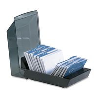Rolodex 67208 Rolodex Covered Tray Business Card File, 100 Sleeves, 200-Card Capacity, BK/SKE