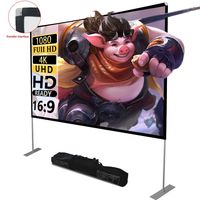 Portable Projector Screen with Stand 100 inch 16:9 HD 4K Outdoor Indoor Projection Screen for Home Theater 3D Fast-Folding Projector Screen with Stand Legs and Carry Bag Projection Movie Wrinkle-Free