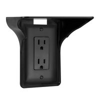 Power Perch Single Wall Outlet Shelf. Home Wall Shelf Organizer for Outlets. Perfect for Bathroom, Kitchen, Bedrooms with Cord Management and Easy Installation. Black 1-Pack