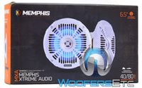 Memphis MXA602SLW 6.5" 40W RMS 2-Way Marine Grade Construction Coaxial Speakers with RGB LED
