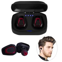 Wireless Earbuds, True Wireless Bluetooth 4.2 Headphones with 300mAh Charging Box 8H Playtime HiFi in Ear Stereo Headphones Sport Headset for iPhone and Android Phone, Tablet, Computer, Watch (Red)