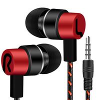 Headphones QUNANEN Universal 3.5mm in-Ear Stereo Earbuds Earphone for Cell Phone Headset Sport Earpiece Headset (Red)