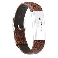 POY Replacement Bands Compatible for Fitbit Alta and Fitbit Alta HR, Genuine Leather Wristbands, Stone Pattern Brown