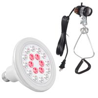 Simple Deluxe GLLEDXCLPSOCKET24 Clamp Lamp Light Socket with 24W Full-Spectrum 18 LED Gr, Bulb & Clamp