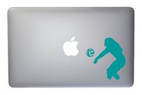 Womens Beach Volleyball Vinyl Decal for MacBook, Laptop or Other Device 5 Inch (Turquoise)