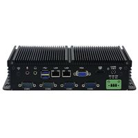 Fanless Industrial PC Rugged Computer IPC Mini PC Windows 10 Pro/Linux with Intel Quad Core J1900 6 COM Dual LAN 4G RAM 64G SSD Partaker I16