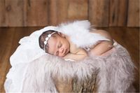 Heyuni. Newborn Baby Photography Props Feather Angel Wings and Rhinestone Headband Set Baby Hair Accessories Photo Prop Costume