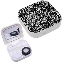 Portable Contact Lens Case Box Travel Kit Mirror + Bottle + Tweezers Container Holder [ Design ]