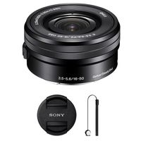Sony E PZ 16-50mm f/3.5-5.6 OSS Lens + Lens Cap + Lens Cap Holder