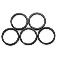 NUBARKO Keychain Split Rings Bulk Black Titanium Heavy Duty Keyring Organization for Keys Pendants (Pack of 5, 0.98inch/ 25mm)