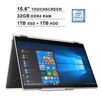 2020 NexiGo Upgraded Pavilion x360 15.6 Inch Touchscreen 2-in-1 Laptop| Intel Quad Core i5-8250U up to 3.4GHz| 32GB DDR4 RAM| 1TB SSD (Boot) + 1TB HDD| Intel UHD 620| WiFi| HDMI| Windows 10 Home
