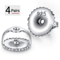DELECOE Earring Backs,18K Gold Plated Threaded Screw Earring Backs Locking Earring Backs, Sterling Silver Hypoallergenic Secure Earring Backs for Studs Replacement Post Sizes .032",8pcs/4 Pair
