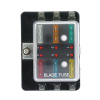 KKmoon DC12V 6 Way Blade Fuse Box Holder with LED Warning Light Kit for Car Boat Marine Trike