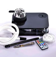 DM-HC Hookah Set with Hoses, Silicone Hookah Bowl Silk Hookah Tongs Magical LED Light Glass Tobacco 1 Hose Bowl Set 002,A