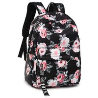 Forestfish Floral School Backpack Bookbags Travel Daypack Laptop Bag for Girls Women, Black