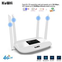 KuWFi 300Mbps 4G LTE CPE, Unlocked 4G CPE Wireless Router with SIM Card Solt with Antenna for Most Asia Europe Africa Middle East and South America Oceania Countries