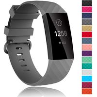 Velavior Waterproof Bands for Fitbit Charge 3 / Charge3 SE, Replacement Wristbands for Women Men Small Large (Gray, Small)