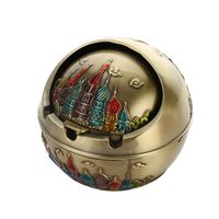 Cigarette Ash Holder, Europäische mit Aschenbecher Multifunktionale Retro Aschenbecher winddicht Aschenbecher Metall kugelförmige Aschenbecher, d