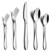 Silverware Set, HaWare 20-Piece Stainless Steel Modern Elegant Flatware Cutlery Set, Service for 4, Dinner Knives/Spoons/Forks, Mirror Polished, Dishwasher Safe