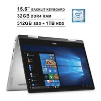2020 Dell Inspiron 15 7573 2-in-1 15.6 Inch Touchscreen FHD Laptop (Inter 4-Core i7-8550U up to 4.0GHz, 32GB DDR4 RAM, 512GB SSD (Boot) + 1TB HDD, Intel UHD Graphics 620, Backlit KB, Win 10) (Renewed)