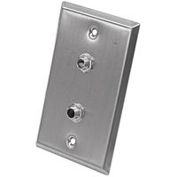 Seismic Audio SA-PLATE20 Stainless Steel Wall Plate with Dual 1/4-Inch TS Mono Jacks