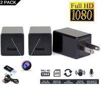 Spy Camera Charger 2 Pack Night Vision [2018 Model] Hidden Camera Adapter - Mini Spy Camera 1080p - USB Charger Camera - Hidden Spy Camera - Hidden Nanny Cam - Hidden Spy Cam