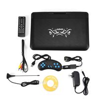 Zerone 13.9inch HD Portable DVD Player, MP3/CD/TV Player with Swivel Screen Built-in Rechargeable Battery Supported SD Card and USB Direct Play (US Plug 110-240V)